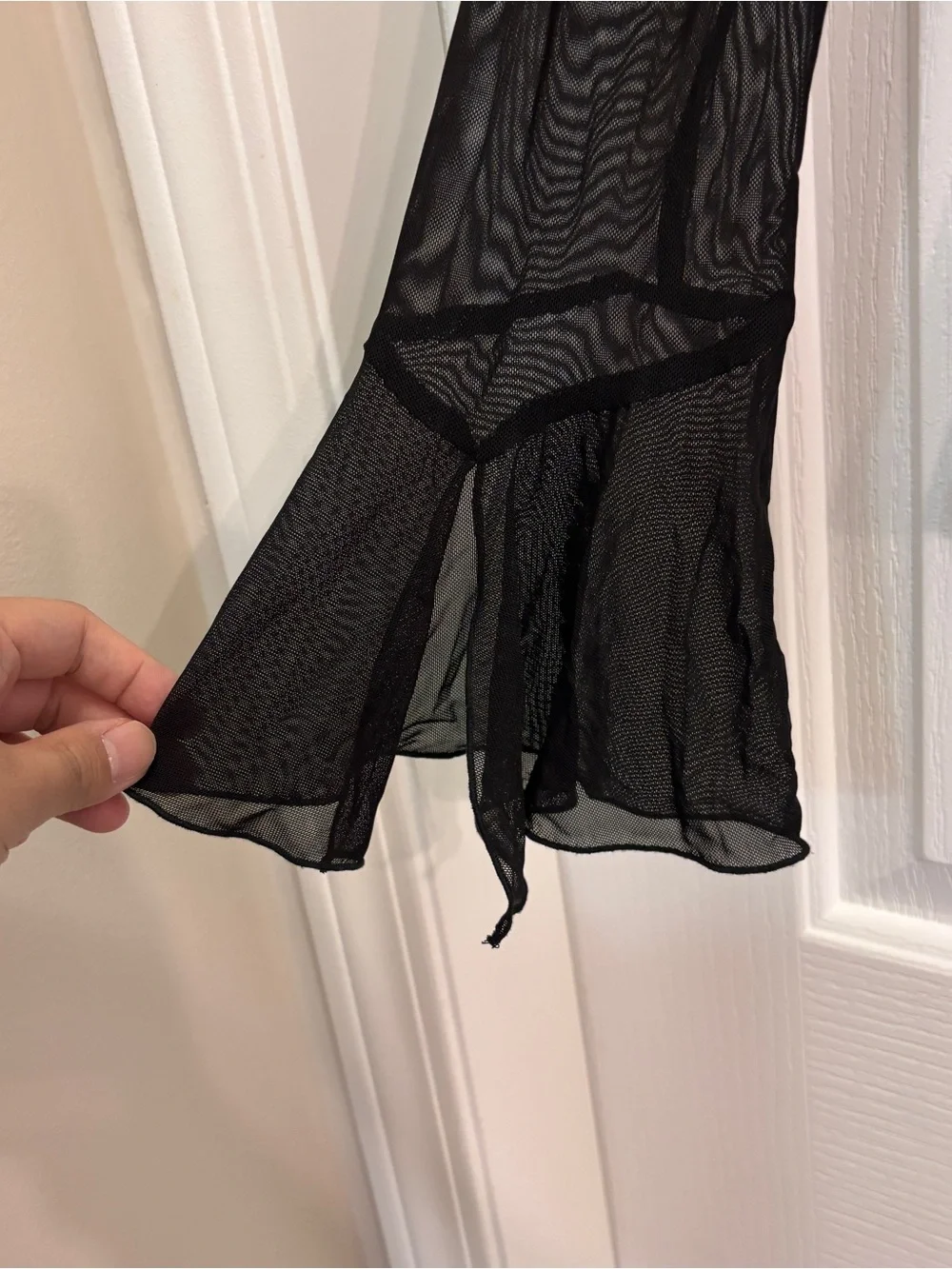 Joseph Ribkoff Black Sheer Mesh Blouse with Beading Corset Detail - Picture 4 of 6
